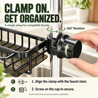 🚰 Faucet-Mounted Sink Caddy – Clear Your Counter, Keep Cleaning Tools Within Reach