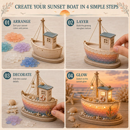 ⏳ Last Day 49% OFF – 🌅 Beginner-Friendly DIY Sunset Coast Sea Glass-Style Light Kit Collection | Complete Kit with Sea Glass-Style Pieces, LED Lights & Step-by-Step Guide Included 💕