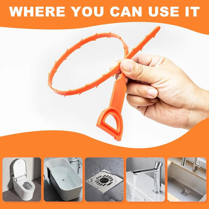 5 Pack Flexible Drain Cleaning Tools with Barbed Hook Design