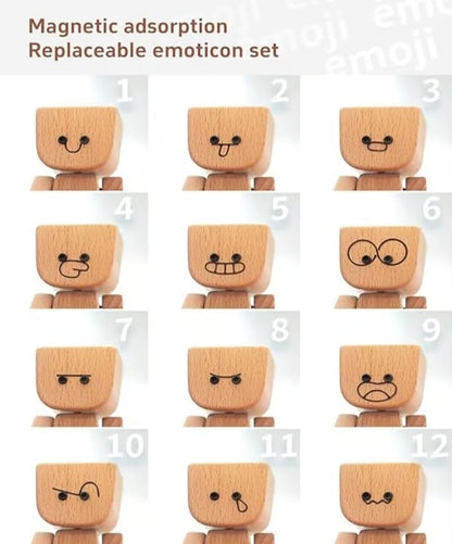 🎁Last Day 50% OFF😊Change The Mood With A Simple Swap - Handmade Swaying Wooden Figure With 12 Magnetic Expressions🎁