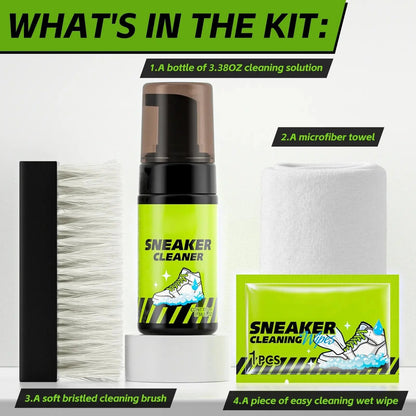 💥🏆 Foam Shoe Cleaning Kit – Sneaker Cleaner With Brush & Microfiber Towel ✨