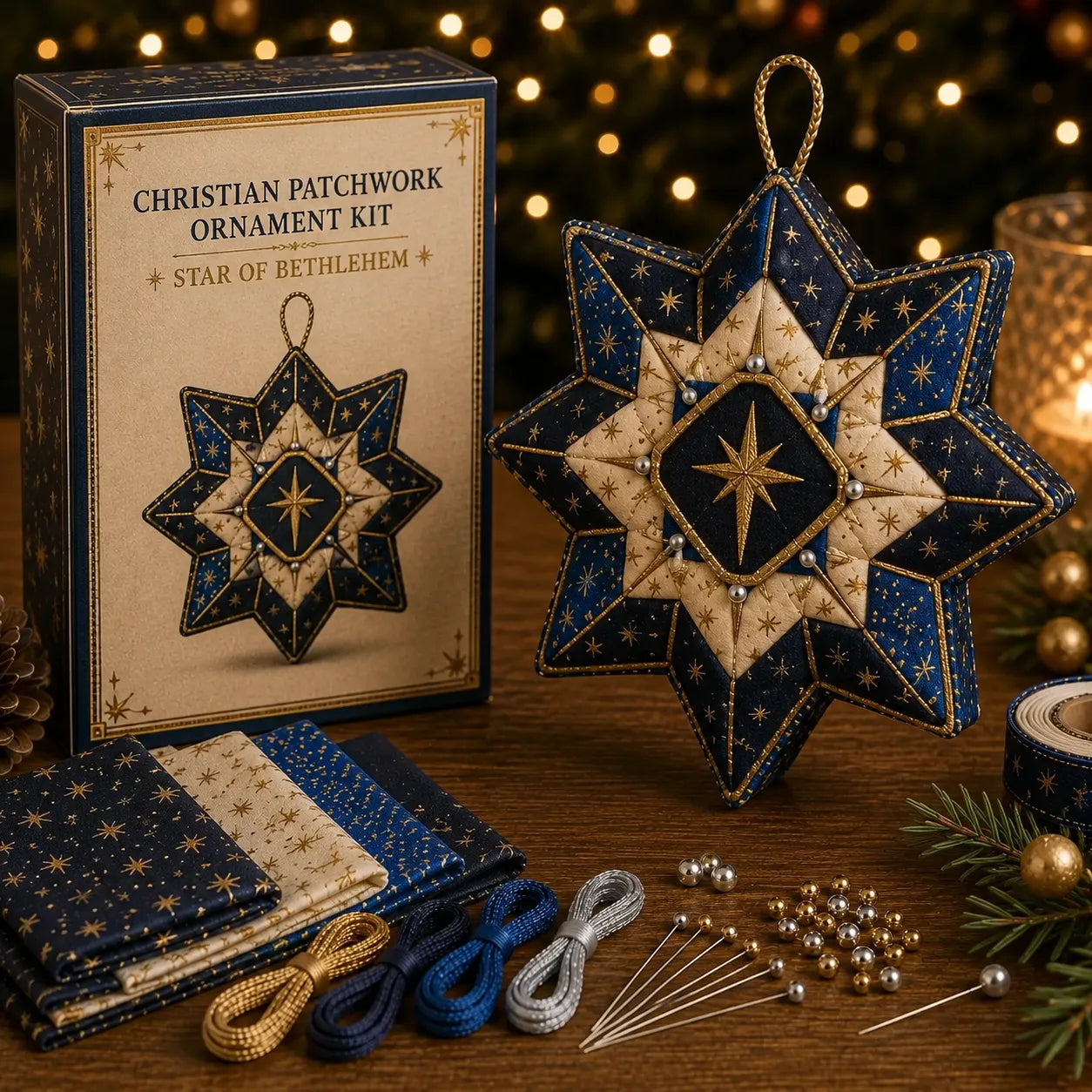 ⏳ Last Day 49% OFF – ✝️ Beginner-Friendly DIY Christian Block Figure Patchwork Ornament Kit Collection | Complete Kit with Pre-Cut Fabrics, Padded Ornament Form & Step-by-Step Guide Included 💕