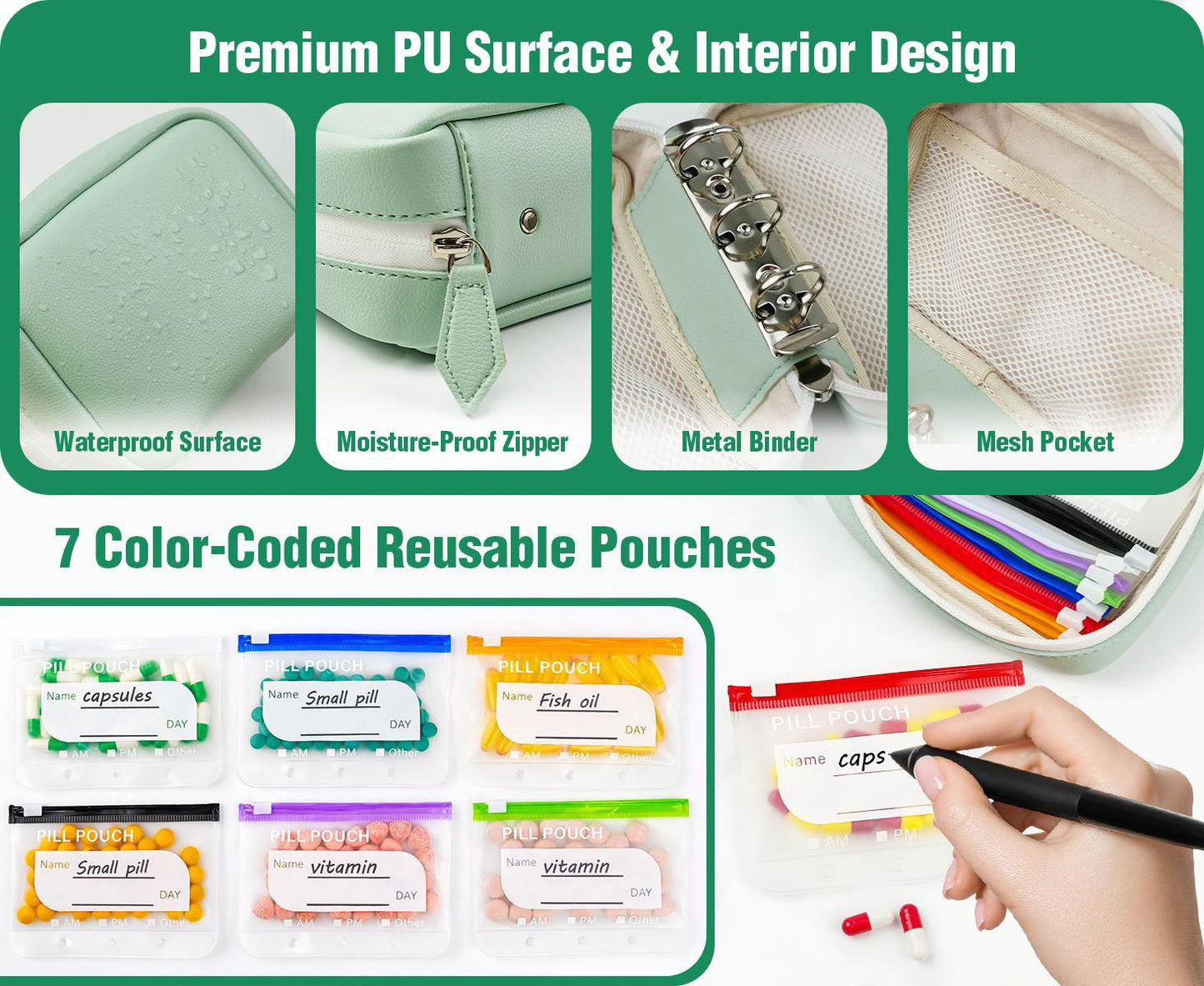🔥2026 Hot Sale ! Crush‑Proof Waterproof Pill Pouch Set💊