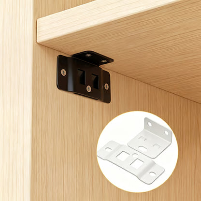 🛠️2-in-1 Iron Buckle Corner Brackets – Heavy Duty Stainless Steel L Shape Joint Fixing Brackets with Screws for Cabinets, Tables & Chairs Repair Kit