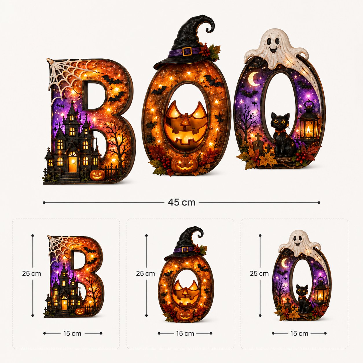 🎃 Lighted BOO Halloween Wall Decor