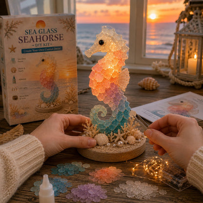 ⏳ Last Day 49% OFF – 🌊 Beginner-Friendly DIY Glowing Sea Glass-Style Ocean Art Kit Collection | Complete Kit with Sea Glass-Style Pieces, LED Lights & Step-by-Step Guide Included 💕