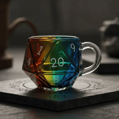 🐉🎲20-Sided Polyhedral Glass Cup | Heavy-Duty Tavern Vessel | Critical Hit Quality 🍻