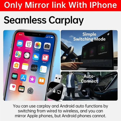 Android 2026 Upgrade 3 in 1 Screen Mirror  Phone, wired to wireless Carplay adapter