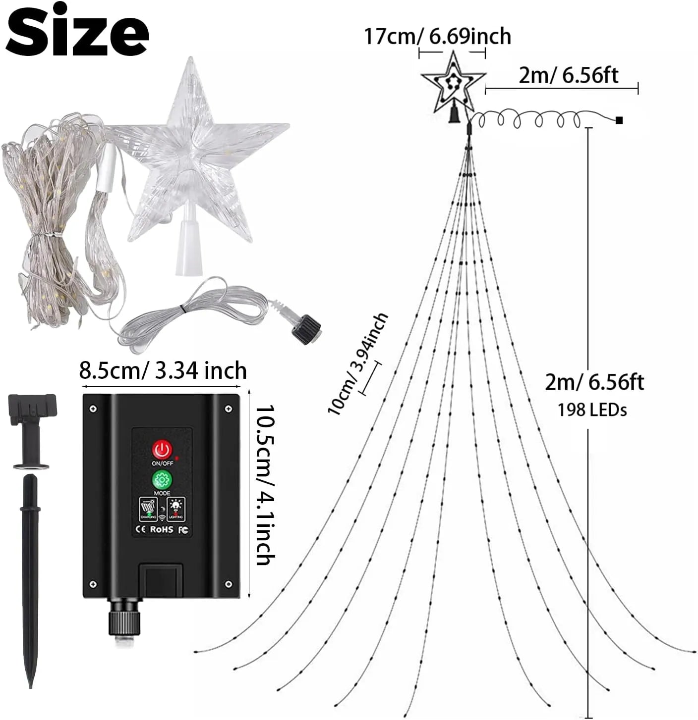 🎄✨ Magical Cascade Christmas Tree Fairy Lights