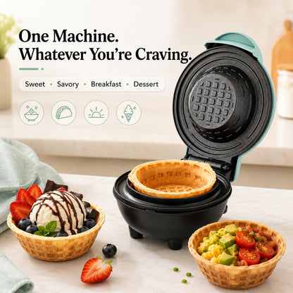 🧇 Electric Mini Waffle Bowl Maker