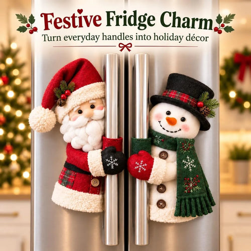 🎅☃️ Santa & Snowman Handle Huggers – Christmas Kitchen Decor