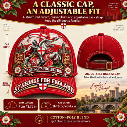 💝49% OFF - ⚔️ “St George’s Protection” – England Heritage Commemorative Cap | Cotton-Poly Blend • Detailed Embroidery • Adjustable Fit 🇦🇺 🏴