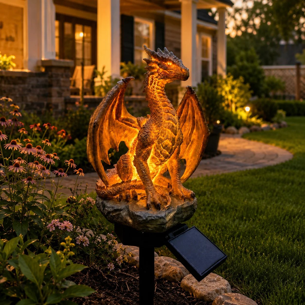 🔥HOT SALE🔥Amethyst Crystal Dragon🐉Solar Dragon Crystal Garden Light