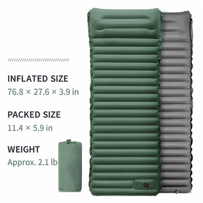 Ultralight 4-Inch Camping Mattress with Built-In Foot Pump