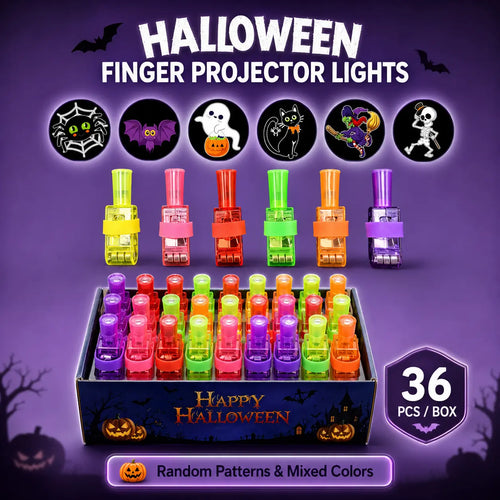 🎃 Halloween LED Projector Rings | Spooky Light-Up Party Favors for Kids