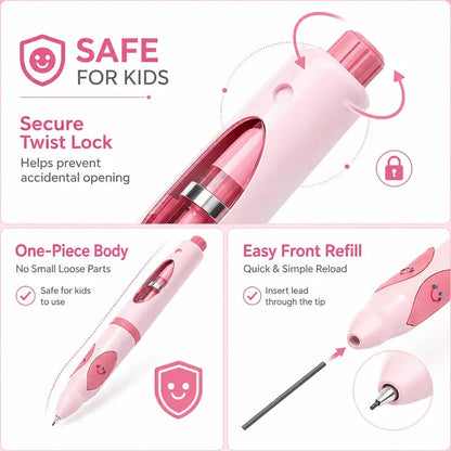 ✏️Write Right Ergonomic Pen Grip Writing Aid – Self-Advancing Posture-Training Pencil with 12 Refills