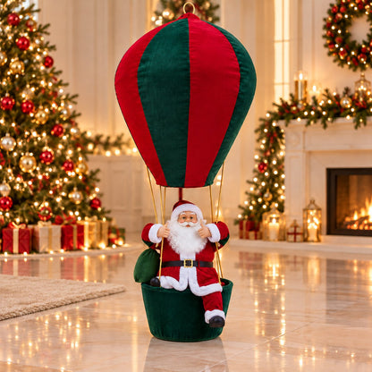 Musical Light-Up Floating Santa Decor ✨Easy Storage & Cordless Glow🎄