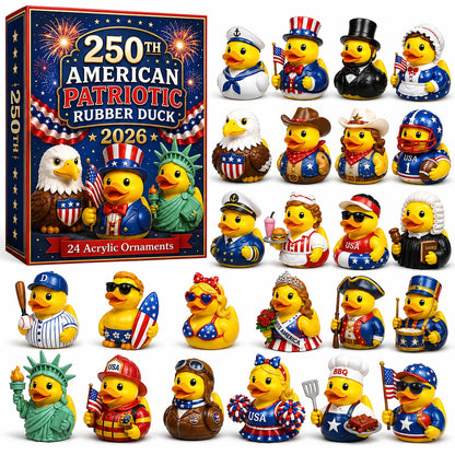 🎉🎄 Limited Edition!🔥🌟2026 American Patriotic Duck Advent Calendar - Gift for Adults Friends Patriots and Families Christmas Holiday Countdown Gift