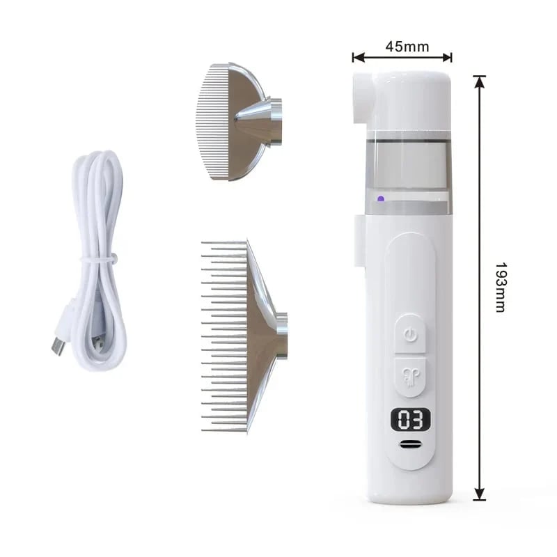 Electric Pet Grooming Comb – Suction & Detangling Tool