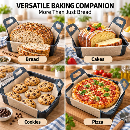 🍞 Premium Food-Grade Silicone Bread Loaf Pan Liners | Easy Lift & Mess-Free Sourdough Baking 💛