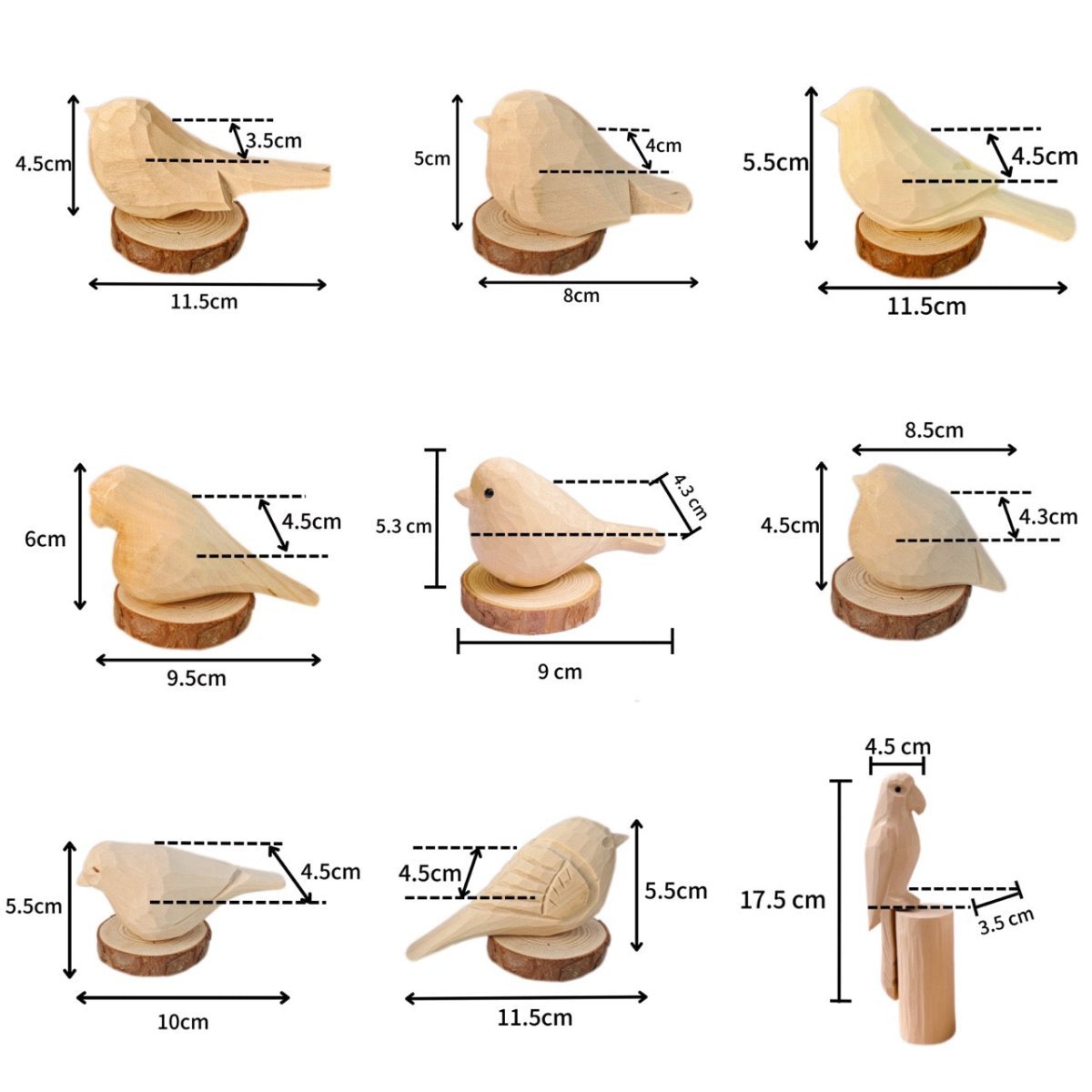 Hand-Carved Wooden Bird Painting Kit