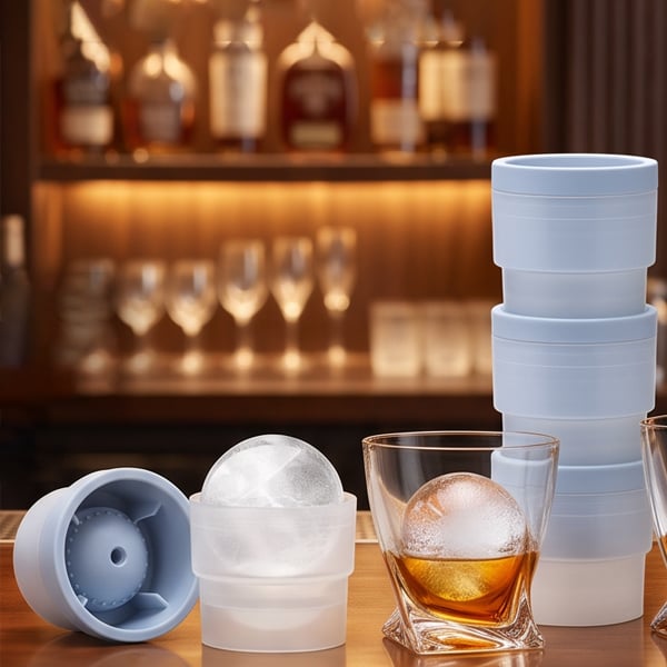 Ice Ball Maker Mold, Stackable Ice Sphere Tray For Easy Bar Drinks