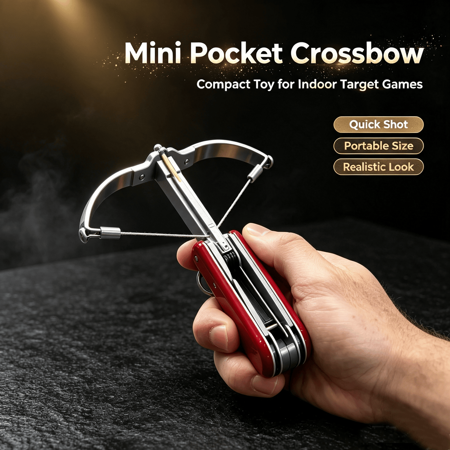 Mini Pocket Crossbow Toy, Portable Hand‐Held Small Crossbow