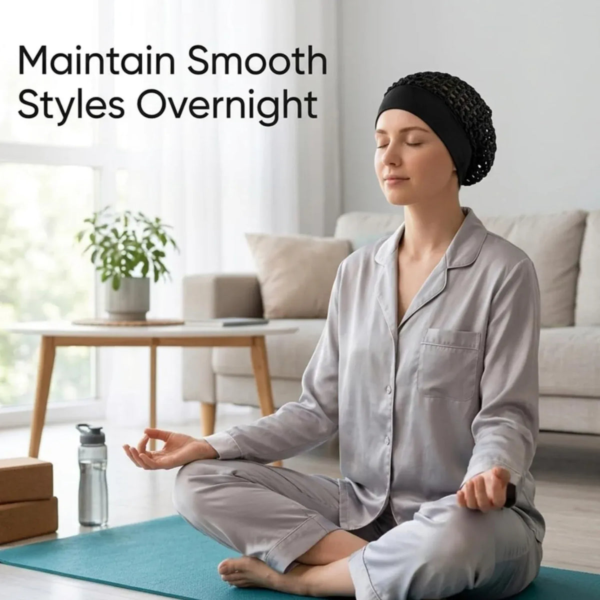 🌹🌙 3-Piece Stretchy Wide-Edge Sleeping Cap Set