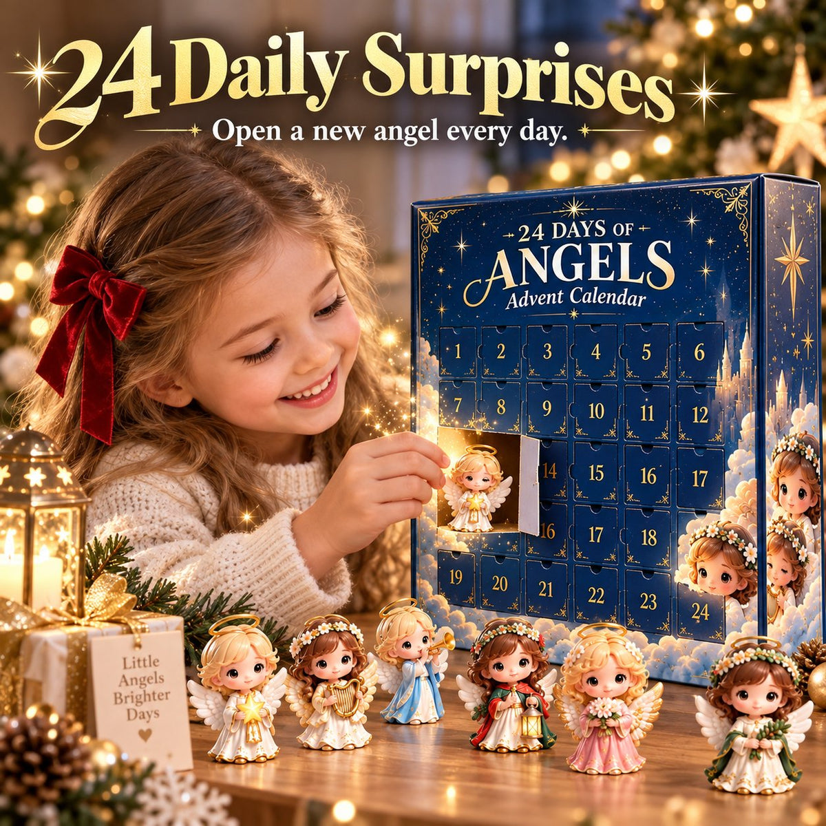 24-Day Angel Advent Calendar – Acrylic Christmas Hanging Ornaments