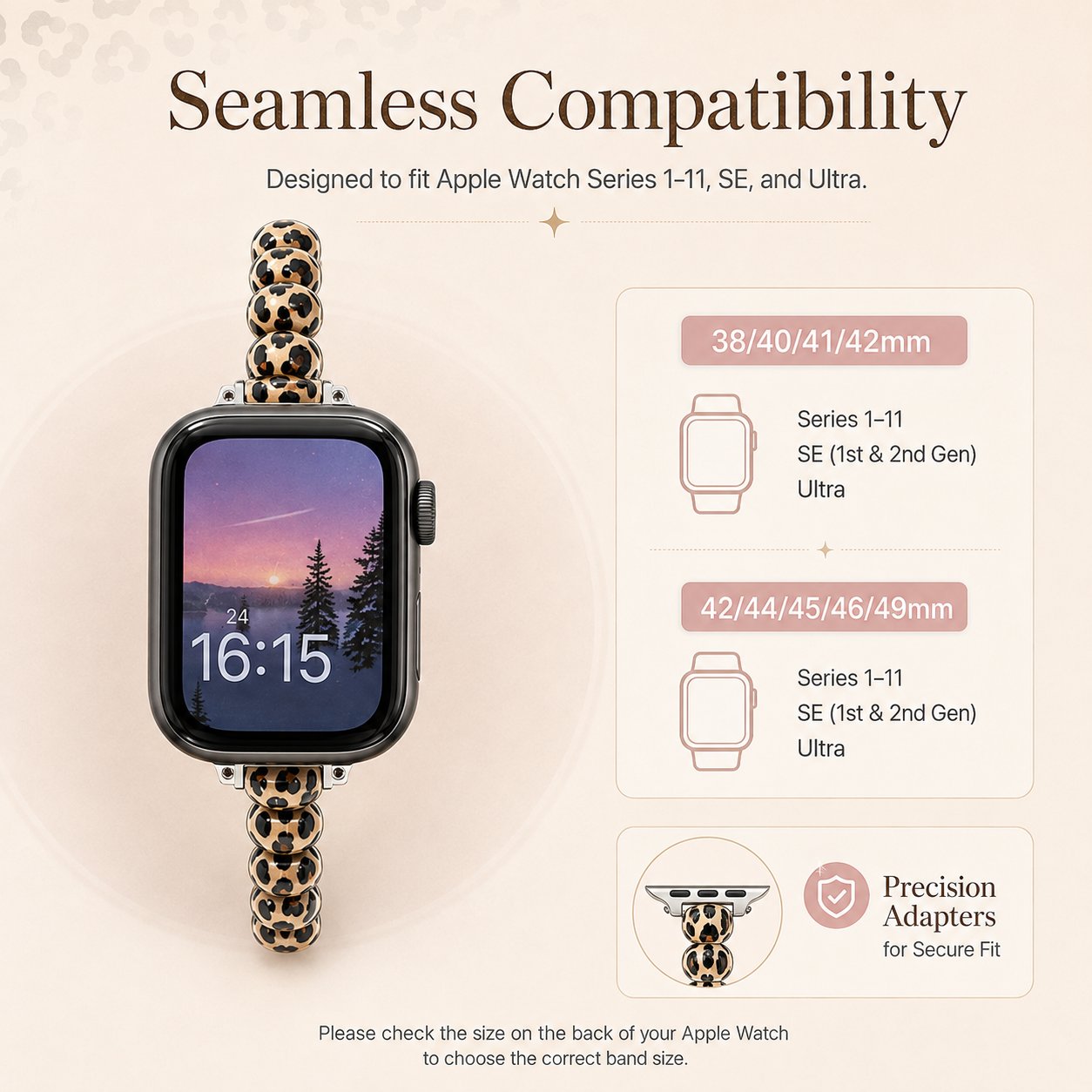 🐆 Trendy Leopard Elastic Stretch Bracelet Band for Apple Watch (Buy 2 Save Extra 5%!) ✨