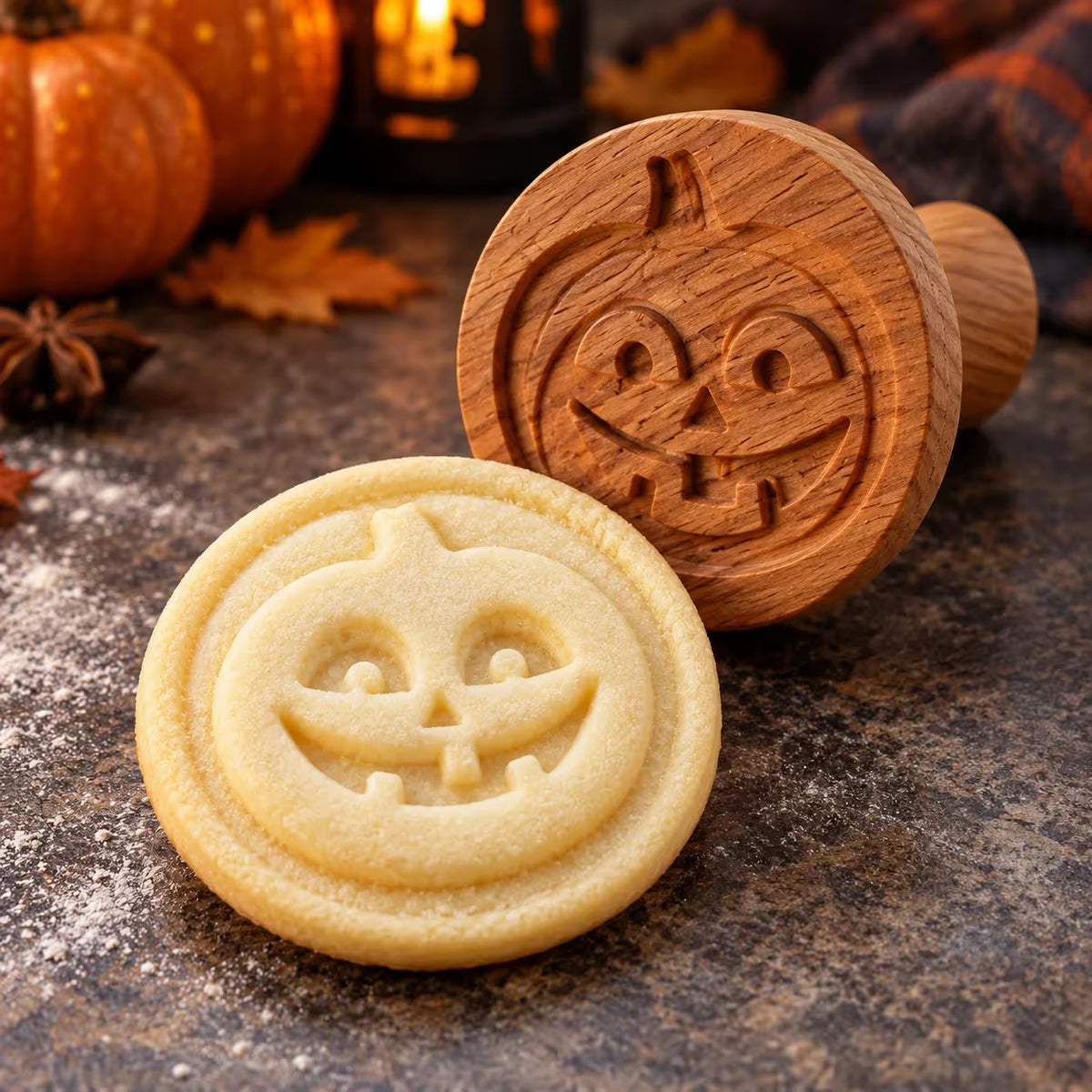Patterned Wood Cookie Embosser | Seasonal Party & Gift Cookie Prep