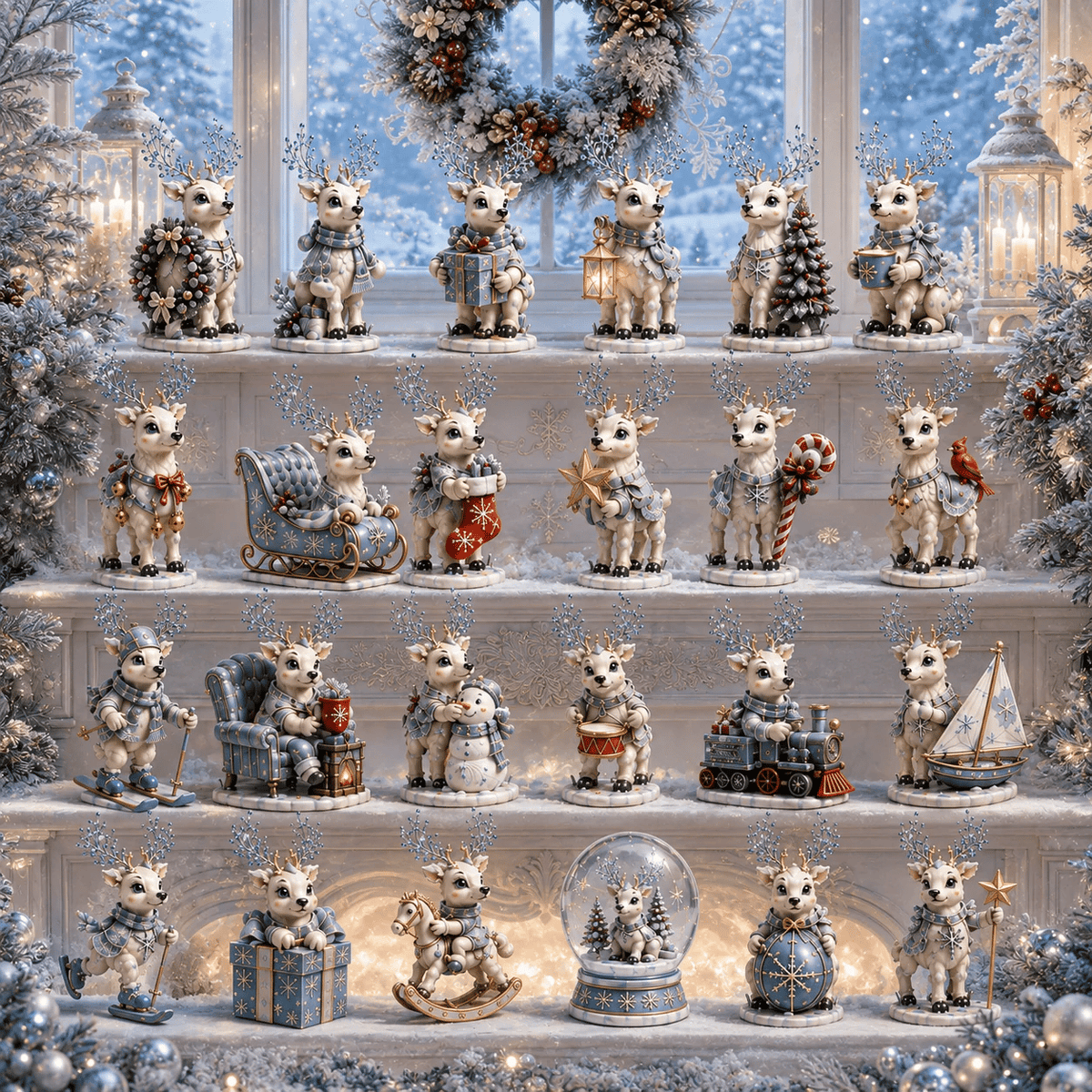 Ice Reindeer Advent Calendar – 24 Hanging Christmas Ornaments