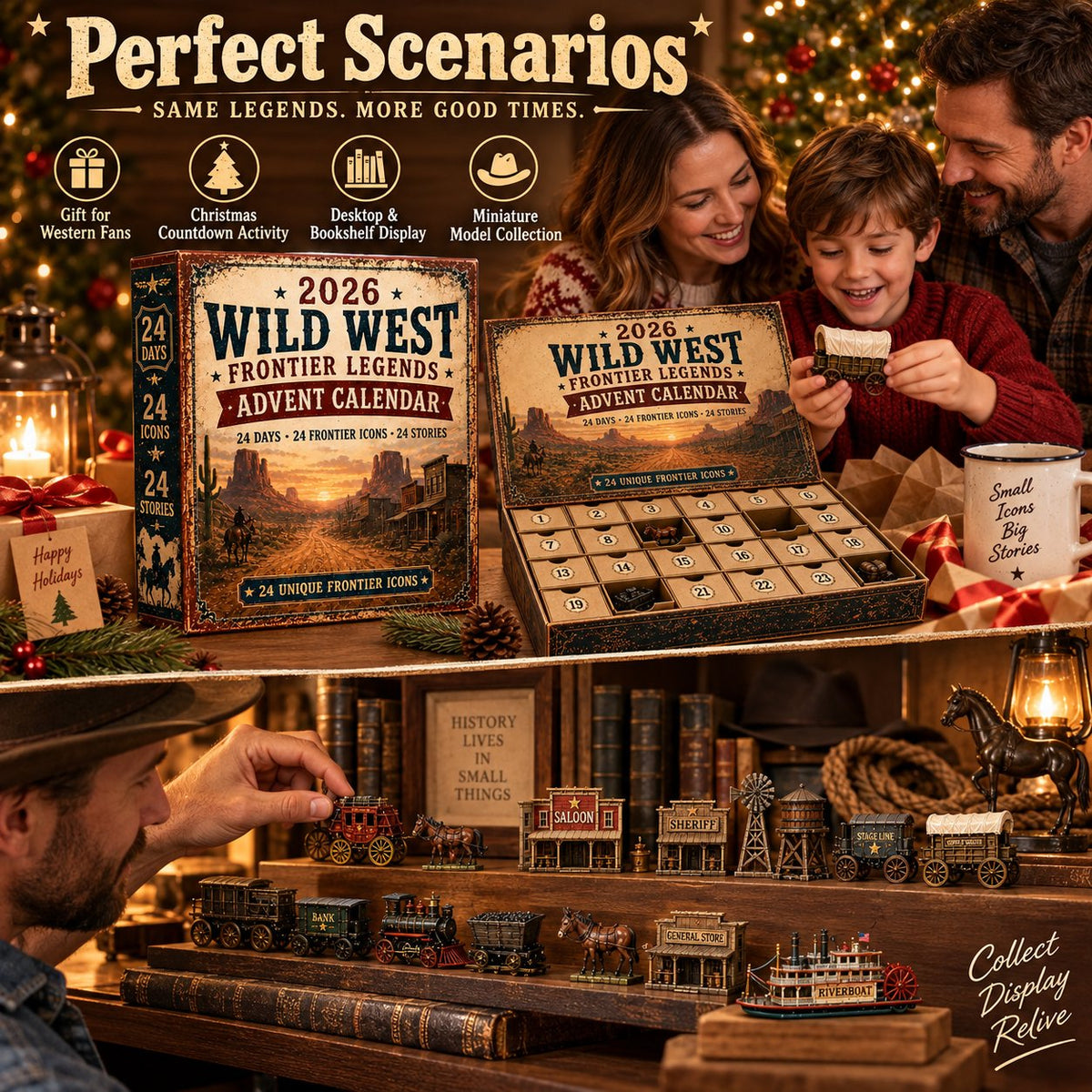 Wild West Frontier Advent Calendar – 24 Western Mini Collectibles