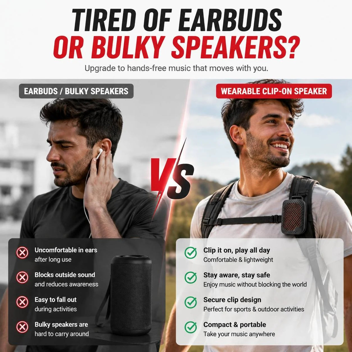 🏃 Outdoor Clip-On Bluetooth Speaker