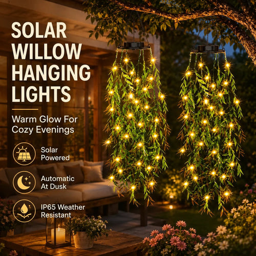🔥Solar Ivy Lights with Artificial Leaves – Waterproof, 8 Lighting Modes & Flexible