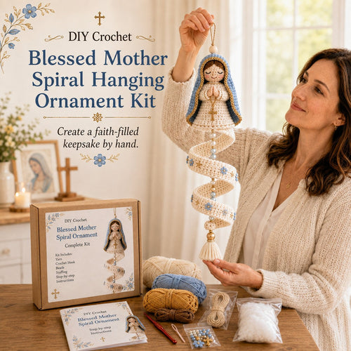 🔥Last Day 49% OFF - 🙏🧵DIY Crochet Blessed Mother Spiral Hanging Ornament Kit🪡
