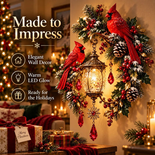 🔥Buy 2 Get 20% OFF🔥Cardinal Christmas Lantern Glow™ – Lighted Holiday Wall Decor