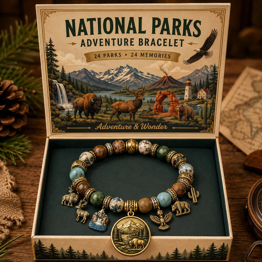 🐻🏞️National Nature Park Faith Bracelet – Meaningful Vintage Nature & Wildlife Souvenir Bracelet
