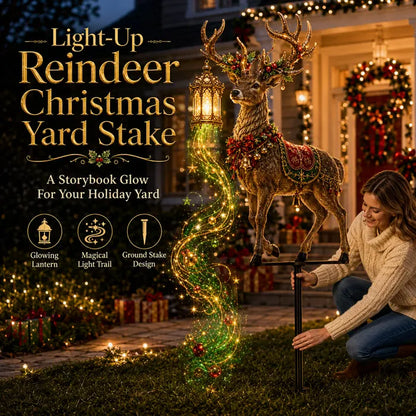 Christmas Magic Fountain Garden Light | Animated Solar Yard Stake Decor (33.5*7INCH)