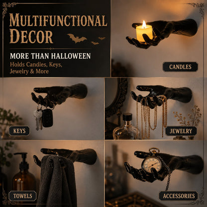 🔥 Last Day 50% OFF - Creepy Hand Wall Candle Holder Set Gothic Halloween Decor
