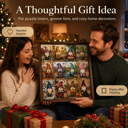 ⏳ Last Day 49% OFF – 🧩 1000-Piece Cozy Gnome Scene Puzzle Wall Art | Charming Multi-Scene Artwork with Seasonal Details, Display-Worthy Design & Frameable Finished Result ✨