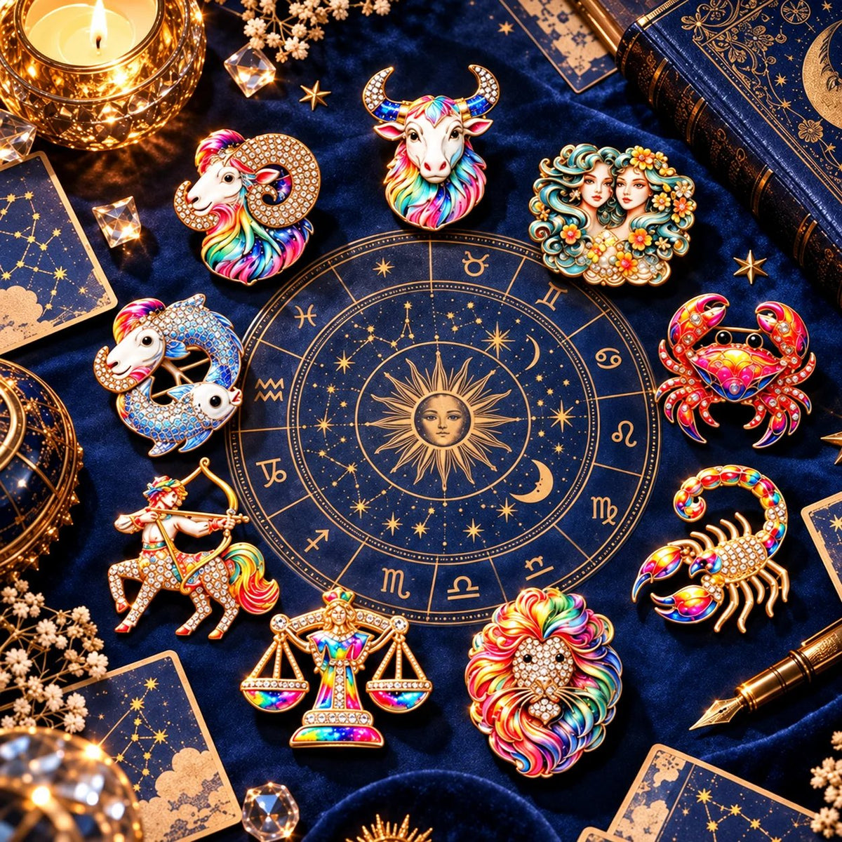 Luxury Zodiac Enamel Brooch – Turn a Simple Blazer into a Statement ✨