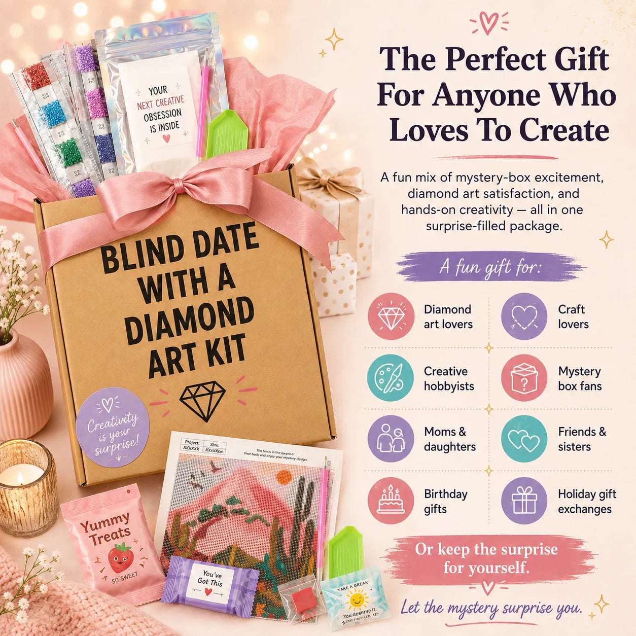 🔥LAST DAY 50% OFF - 💎 Blind Date With A Diamond Art Kit – A Creative Mystery Waiting To Be Revealed
