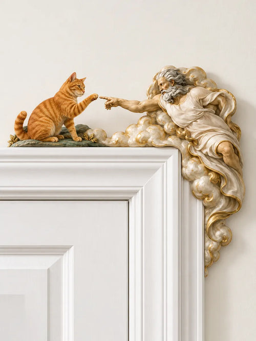 🐱Adorable Peek-a-Boo Tuxedo Cat Door Frame Decor