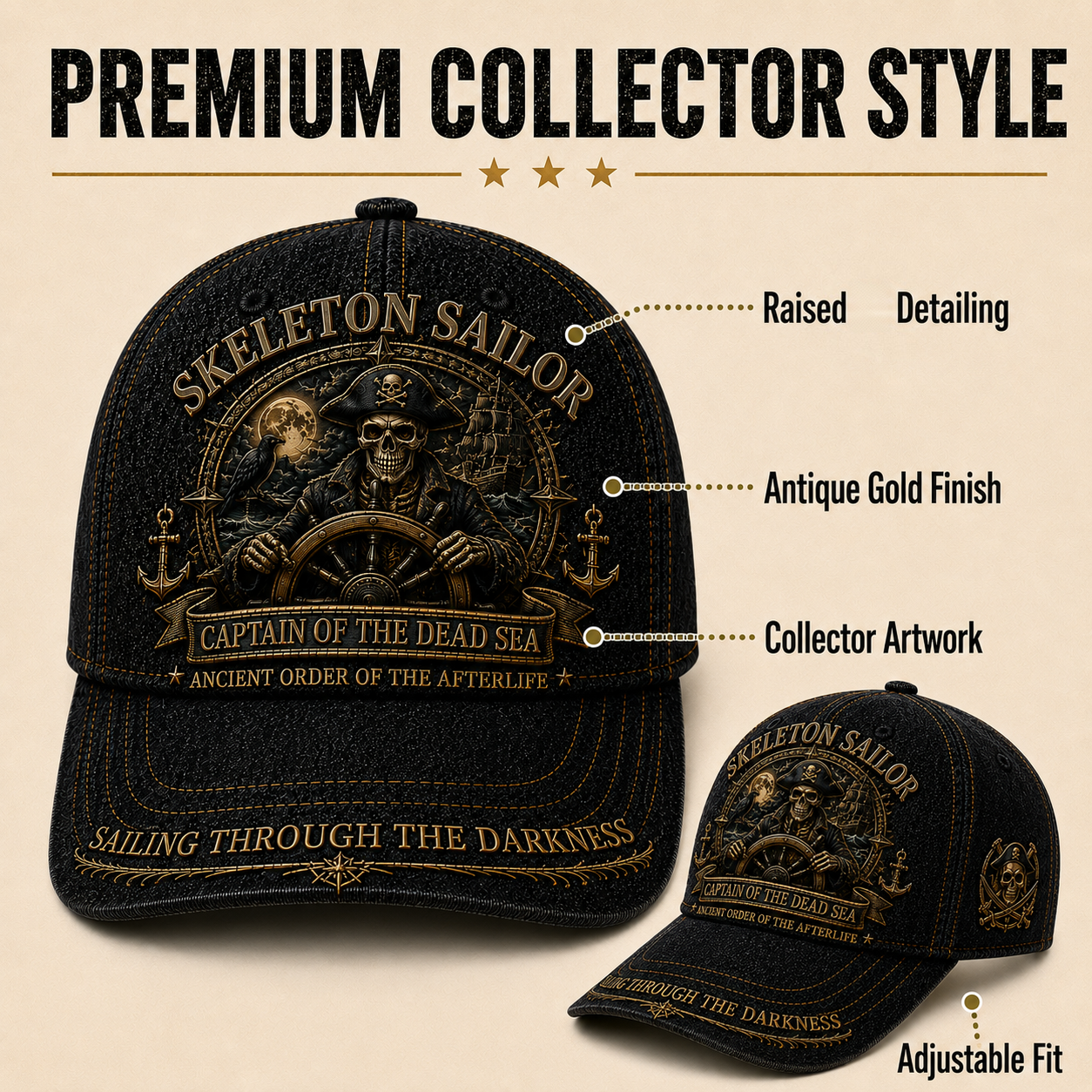 💀 SKELETON SAILOR — Captain Of The Dead Sea Limited Edition Hat