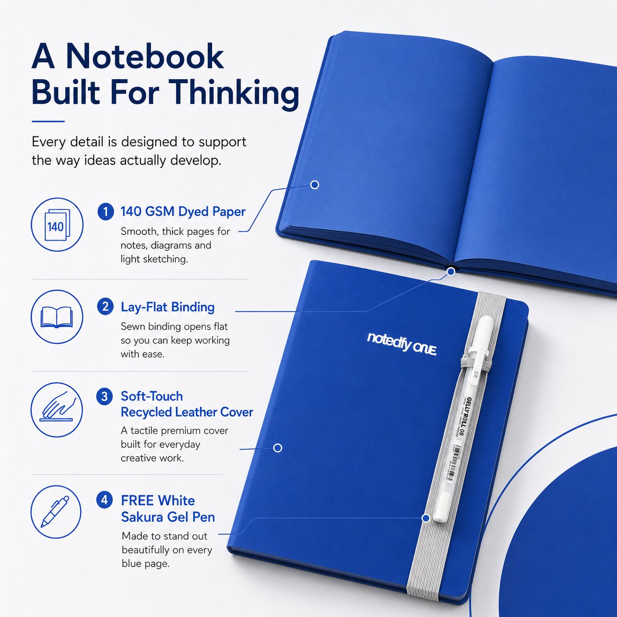 📘 Notedfy Think Blue Notebook – A Different Page for Better Ideas 💙
