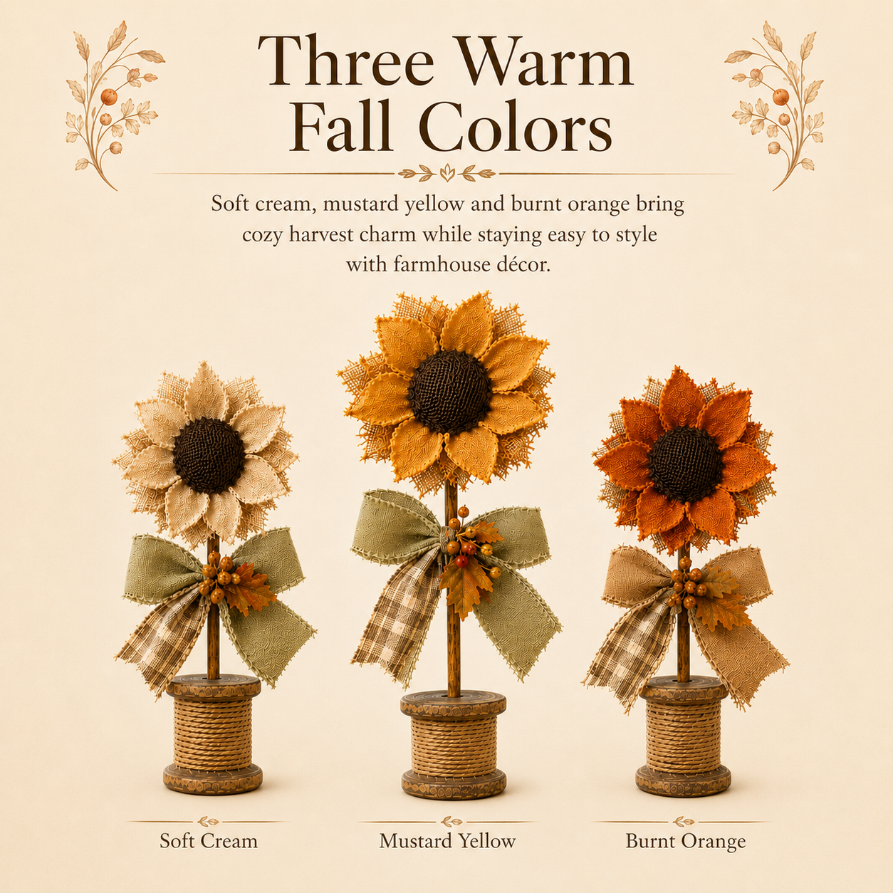 Rustic Sunflower Tabletop Decor Set of 3
