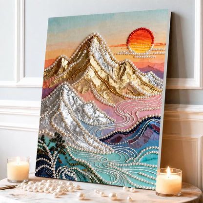 ✨ LAST DAY 49% OFF – Premium Pearl Self-Adhesive Canvas Art Kit | Pre-Printed Oil Canvas with Acrylic Pearl Pieces DIY Elegant 40×50cm Wall Decor 🖼️💎