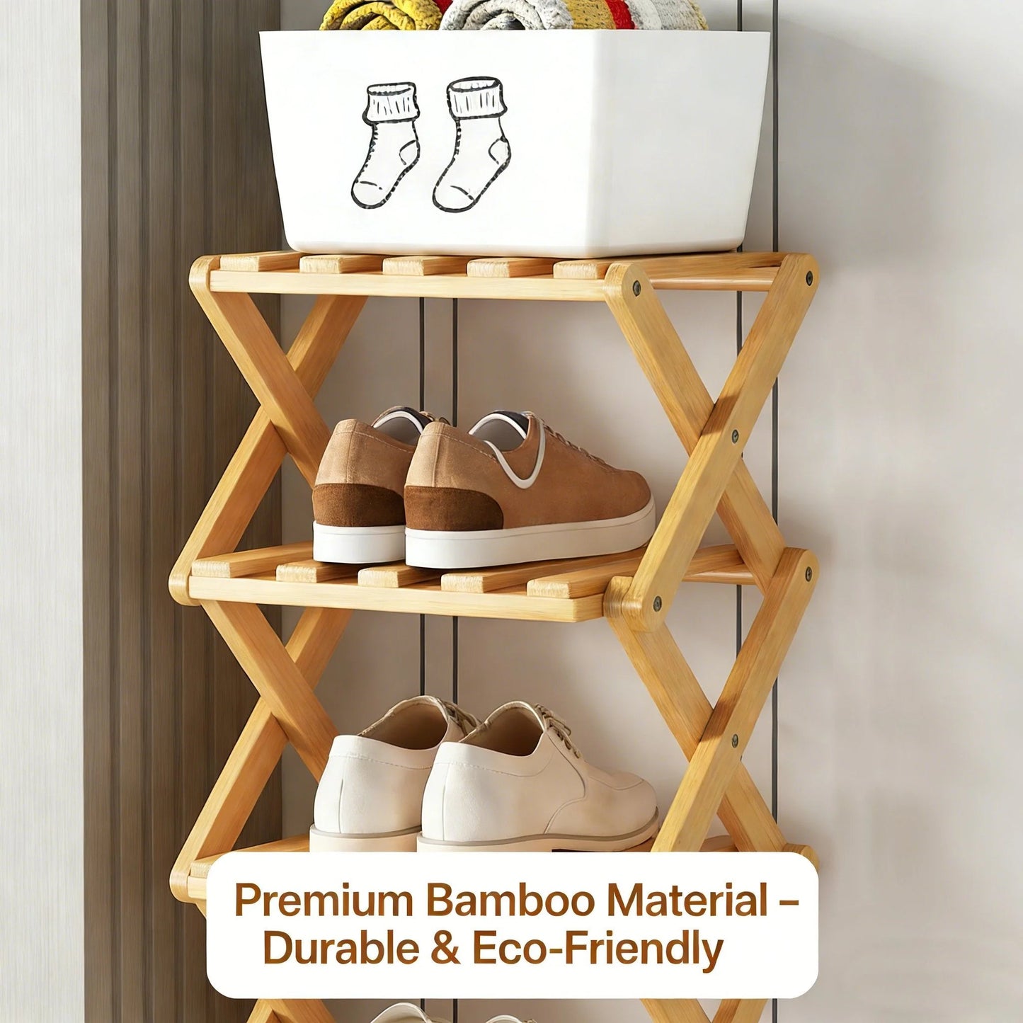 The 9-Tier No-Assembly Bamboo Rack ! ✨👟