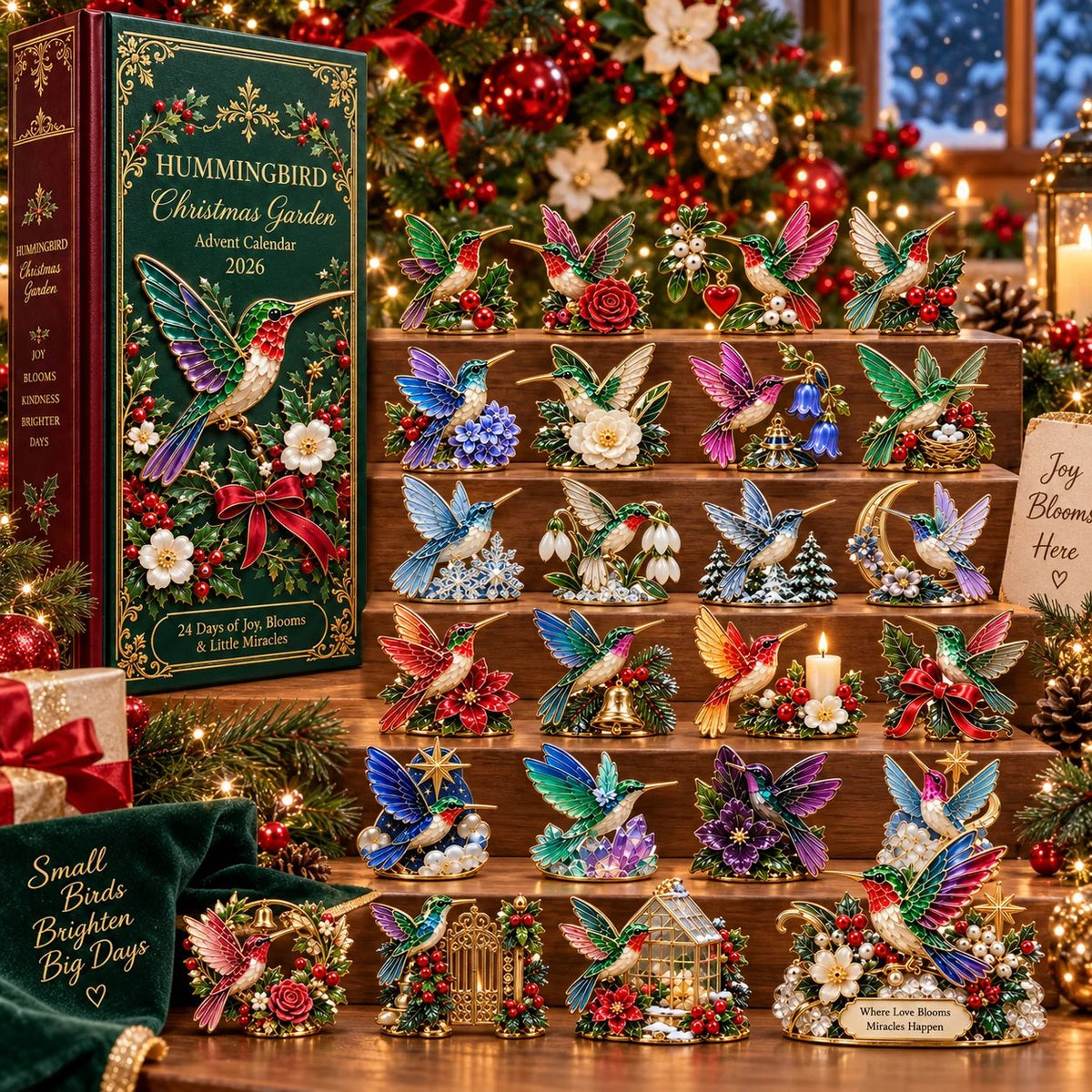 Hummingbird Christmas Garden Advent Calendar 2026 – 24 Nature Miniatures